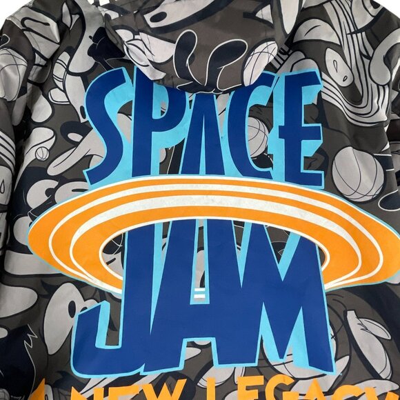 Looney Tunes Space Jam New Legacy Graphic Hooded Jacket M Full Zip Sporty Casual - Picture 10 of 10